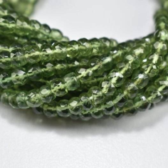 Natural Green Apatite Faceted Rondelle Gemstone Beads Strand exporter