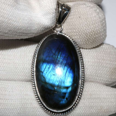 Labradorite Gemstone Oval Shape Pendant Silver Laborite Pendant supplier