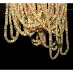 Top Quality Natural Ethiopian Opal Beads 3X4 MM Multi Fire Opal Exporter