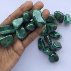 Semi Precious Natural Malachite Stone Polished Undrilled Tumble Nuggets supplier