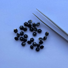 Natural Black Onyx Stone Faceted Hexagon Loose Gemstone  manufacturer