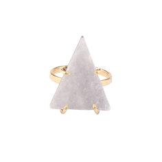 Bohemian stylish triangle shape natural white sugar druse prong setting Exporter