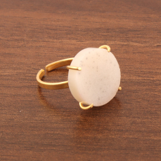 Round shape natural white sugar druse ring gold/silver Plated ring Exporter