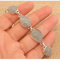 Aquamarine Gemstone 925 Silver Bracelet Indian Jewellery Manufacturer