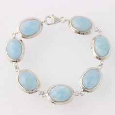 Milky Aquamarine Flex Cuff Sterling Silver Bracelet Exporter