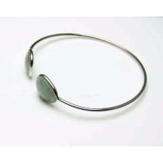 925 Sterling Solid Silver Natural Aquamarine Bangle Bracelet Gemstone Exporter