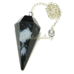 Black Zebra Sardonyx Faceted Dowsing Pendulum Wholesaler