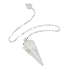 Clear Quartz Faceted Crystal Pendulum Dowser Wholesaler