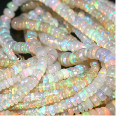 Ethiopian Opal Natural Plain Rondell Shape Beads 6X2.50 MM Exporter