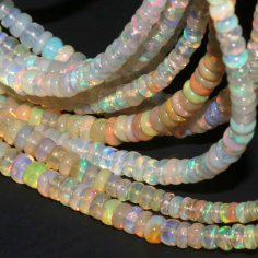 Gemstone Natural Ethiopian Opal Rondell Beads Opal Necklace Opal Strand Exporter