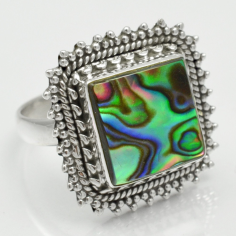 WHOLESALE 925 SILVER DESIGNER ABALONE SHELL RING