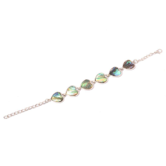 Natural Abalone Shell 925 silver Filled Women Jewelry Chain Bracelet Exporter