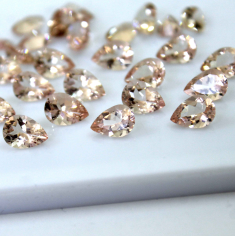 3x5 mm Natural Peach Morganite Pear Cut Loose Gemstone Exporter