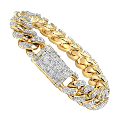 Diamond Cuban Link Hip Hop Bracelet for Men's Wholesaler