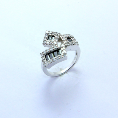 925 Sterling Silver Natural Black Spinel Cubic Zirconia Ring Manufacturer
