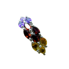 925 Sterling Silver Natural Multi Stone Ring Manufacturer