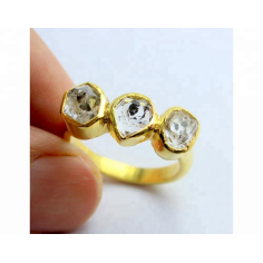 925 Sterling Silver Herkimer Diamond Quartz Rough Ring Exporter