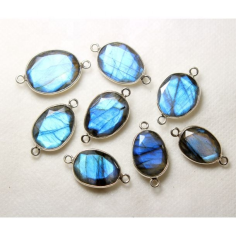 Natural Labradorite Faceted Cut Stone Connector Exporter