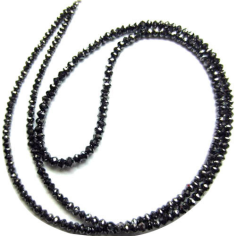 Natural Black Diamond Stone Faceted Rondelle Wholesale supplier
