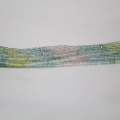 Natural Multi Aquamarine Stone Faceted Rondelle Beads Strand Wholesaler