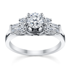 Ring of natural diamonds with solitaire and small diamonds Exporter