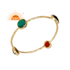 Gold Plated Bangle Natural Multi Gemstone Manufacturer