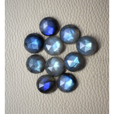 8mm Natural Labradorite Loose Round Rose Cut Cabochon Exporter