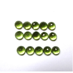 4mm Natural Peridot Loose Round Rose Cut Cabochon Exporter