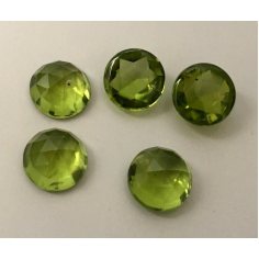 6mm Natural Peridot Loose Round Rose Cut Cabochon Exporter