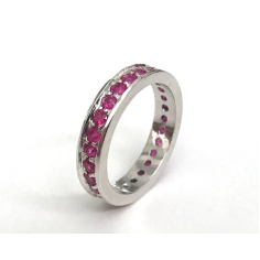 Exclusive Natural Ruby Round Eternity Stacking Ring Exporter