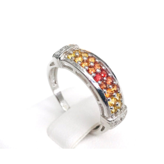 Natural Multi Sapphire Round Eternity Stacking Ring Exporter