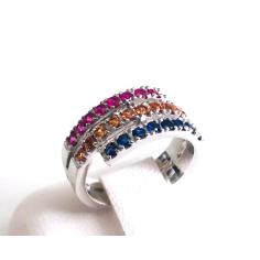 Multi Sapphire Round Eternity Stacking Ring Wholesaler