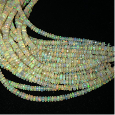 Natural Yellow Ethiopian Opal Stone Smooth Rondelle Beads Strand Supplier