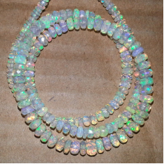 Natural Blue Ethiopian Opal Faceted Beads Strand Supplier