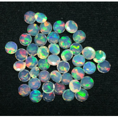 3mm Natural Fire Ethiopian Opal Round Faceted Loose Stone Exporter