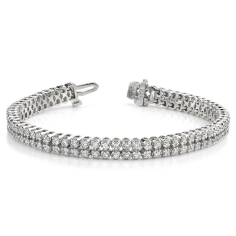 Real Two Row Diamond Studded Tennis Bracelet Wholesaler