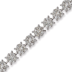 Real Round Cut Diamond Bracelet In 10K White Gold Wholesaler