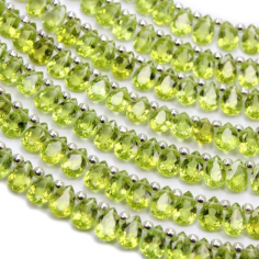 Natural Peridot Faceted Cut Stone Pear Shape 5X7MM Approx. 8 Inch Beads Exporter
