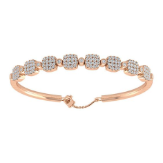 1.10TCW Real Round Cut Diamond Bangle Bracelet Supplier