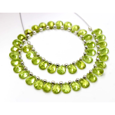 Peridot Faceted Cut Stone Pear Shape 5X7MM Approx. 8 Inch Beads Supplier