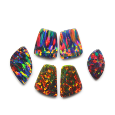 Bello Synthetic Opal Doublet Black Opal Mix Shape Gemstone Supplier