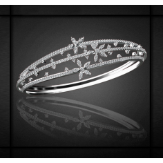 1.00TCW Real Round Diamond Bangle Bracelet Supplier