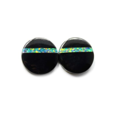 Black Onyx Doublet Opal Round Shape Size 24MM Gemstone Earring Set Supplier