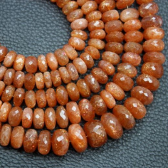 Natural Sunstone Faceted Stone Beads Sunstone Roundel Shape Supplier