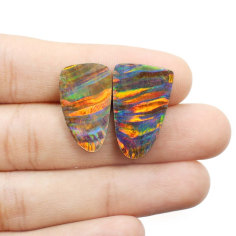 Australian Boulder Opal Synthetic Doublet Opal Fancy Shape Gemstone Supplier