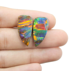 Australian Boulder Opal Bello Synthetic Doublet Opal Gemstone Earring Exporter