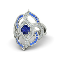 Blue sapphire and Diamond Ring Supplier