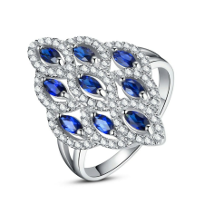 Sapphire and Diamond Cocktail Ring in 18k White Gold Supplier