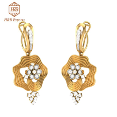 Rare design Moissanite colorless diamond solitaire earrings Exporter