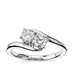 0.60cts Real Two Stone Diamond Engagement Ring Supplier